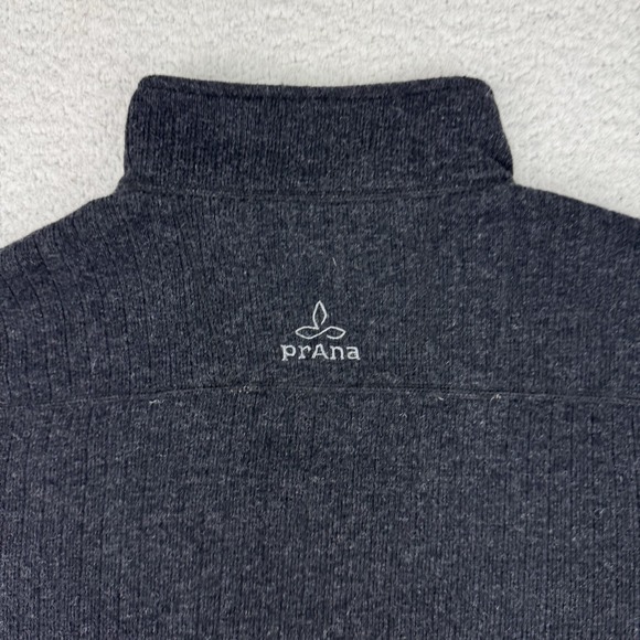 Prana‎ Trask Sweater Men's Medium 1/4 Zip Pullover Ribbed Wool Blend Gray - Picture 5 of 10